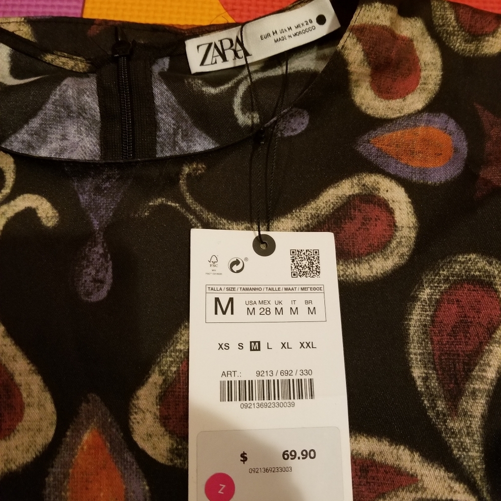 NWT size M, Zara printed maxi dress - Picture 3 of 6